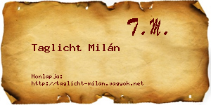 Taglicht Milán névjegykártya